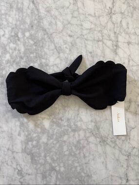 NEW Aakaa Black Scalloped Bow bikini top with Knot XS/S